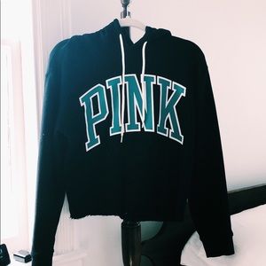 Pink Cropped Hoodie